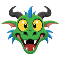 Fototapeta premium Chinese dragon boat frontview isolated vector illustration on white background