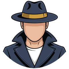 Man with sunglasses untrustworthy person isolated vector illustration on white background