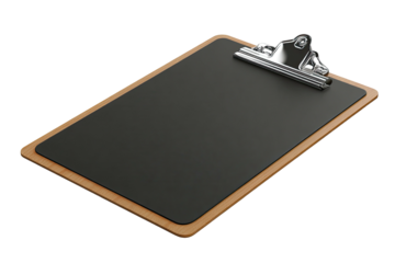 Blank clipboard angled view
