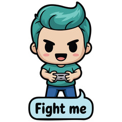 Gaming champion mascot character isolated vector illustration on white background