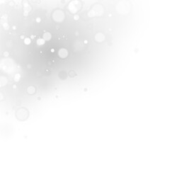 Elegant white bokeh lights and soft shimmering glow floating in gentle focus. Transparent PNG texture adds purity, warmth, and radiance to festive or romantic designs.