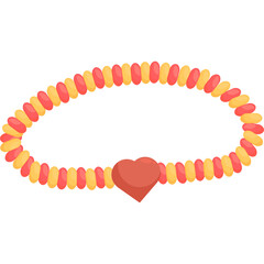 Obraz premium Simple Beaded Bracelet With Heart Charm Yellow And Red Beads Transparent Background Handcrafted Accessory For Children