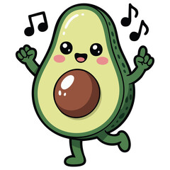 Adorable avocado character smiling vector artwork for clipart use