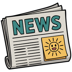 News paper doodle vector artwork isolated white background