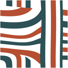 Obraz premium Abstract Geometric Shapes Teal, Rust, and White Design
