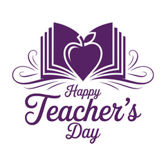 Happy Teacher's Day Typography Design . 
