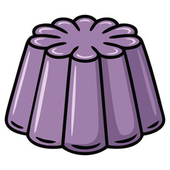 jelly dessert sweet food doodle isolated vector illustration on white background