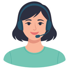 customer service help desk doodle isolated vector illustration on white background