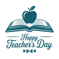 Happy Teacher's Day Typography Design . 
