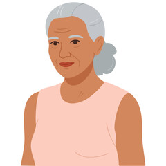 Fototapeta premium beautiful senior grandmother woman isolated vector illustration on white background