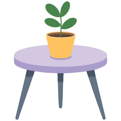 Fototapeta premium indoor potted plant table decoration isolated vector illustration on white background