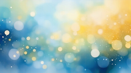 Obraz premium Abstract Bokeh Background with Soft Blue and Yellow Hues