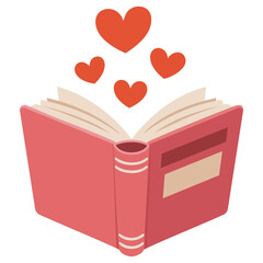 heart symbol book cover design isolated vector illustration on white background