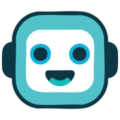 Happy robot face tech design vector illustration