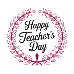 Happy Teacher's Day Typography Design . 
