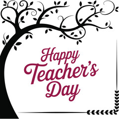 Happy Teacher's Day Typography Design . 
