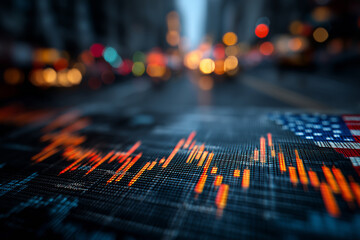 Stock market trends rise and fall with American spirit in urban setting