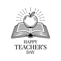 Happy Teacher's Day Typography Design . 
