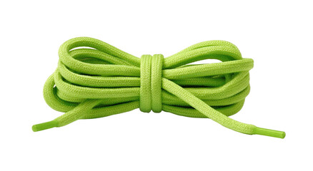 Bright lime green shoelaces coiled (1)