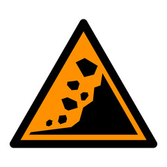 Landslide Hazard Area Symbol ISO 7010 W078 Compliant Icon. Landslide Zone Warning Safety Sign Vector. Landslide Zone Sign International Safety Sign. 