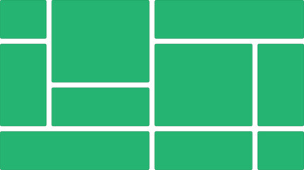 Geometric Green and White Layout Design With Rounded Rectangle Shapes