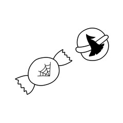 hand-drawn Halloween candy