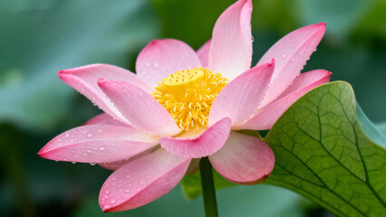 Exquisite Lotus Blossom A Captivating Close-Up of Pink Petals and Nature's Beauty