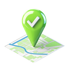 Modern gps icon green check high resolution picture