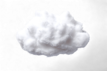 A single fluffy white cloud isolated on a transparent background, representing a dream or imagination