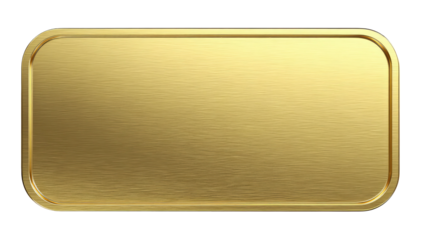 Gold metallic rectangular plate