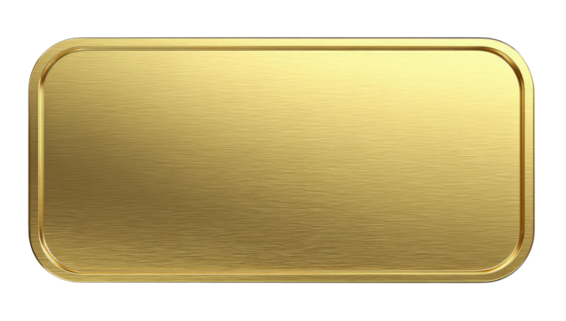Gold metallic rectangular plate