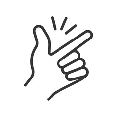 easy icon, finger snapping, ease of use, linear vector illustration eps10