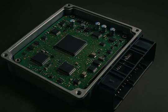 Electronic control unit with integrated circuit for automotive applications and diagnostics