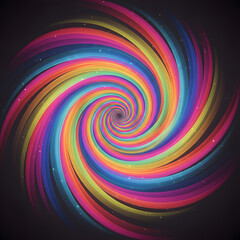 Color gradient ribbons forming an infinite spiral, elegant motion flow