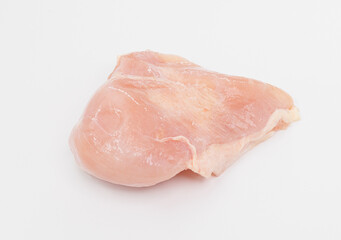 Fresh Raw Chicken Breast On White Background Ready For Cooking