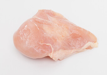 Fresh Raw Chicken Breast On White Background Ready For Cooking
