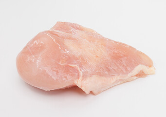 Fresh Raw Chicken Breast On White Background Ready For Cooking