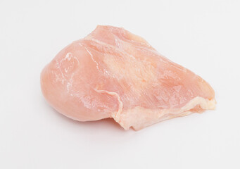 Fresh Raw Chicken Breast On White Background Ready For Cooking