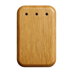 Rectangular wooden object with three small holes