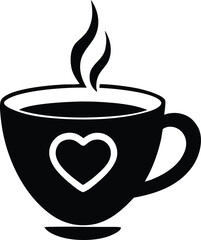  Coffee cup with heart latte art