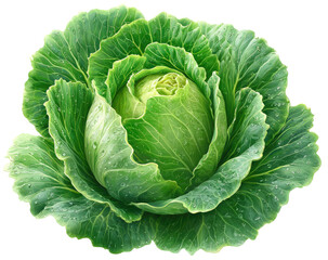 Close-up of a fresh green head of cabbage