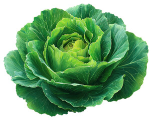 Vibrant green cabbage head