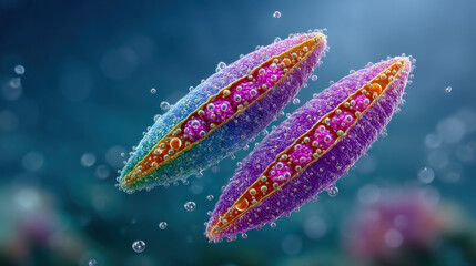Amoeba, Ameba, Comparison of amoeba and paramecium observed under a microscope, highlighting differences in structure and behavior.