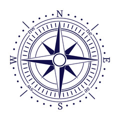 compass rose icon. A compass drawn on a white background.