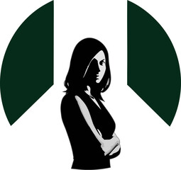 Elegant silhouette of a thoughtful woman, ideal for emotional portraits, fashion designs, and modern art.