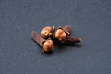 Dried cloves  spice  isolated on black background. 