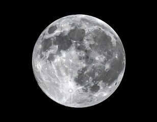 Obraz premium Detailed close-up of the full lunar surface with craters and features