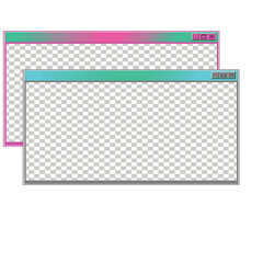 Retro Computer Window Frames with Transparent Backgrounds and Gradient Colors interface isolated on a transparent background
