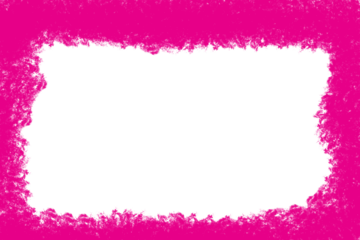 Bright pink crayon frame isolated on transparent background for your design