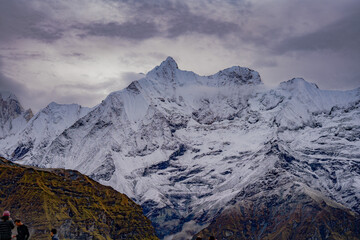 snow covered mountains